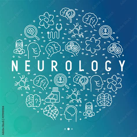 Neurology Concept In Circle With Thin Line Icons Brain Neuron Neural