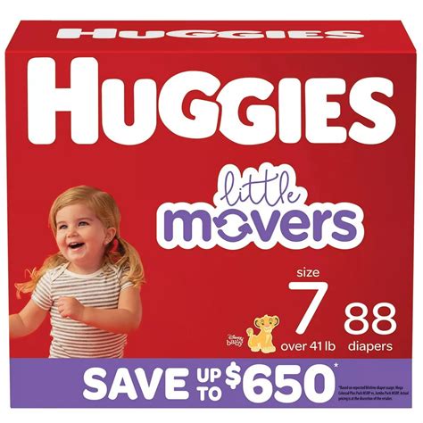 Huggies Little Movers Diapers Size 7 41 Pounds 88 Count Walmart