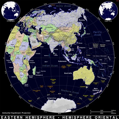Eastern Hemisphere Continents Map