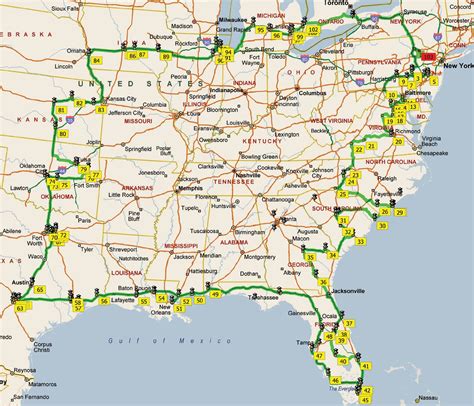 Road Map Of Eastern Seaboard