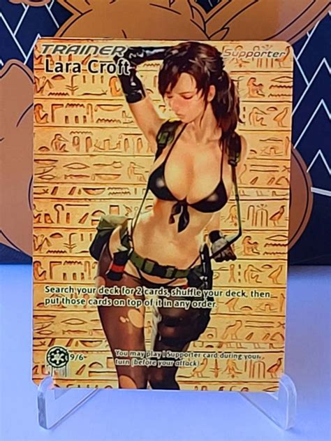 Custom Fan Made Orica Pokemon Card Lara Croft Full Art Etsy In
