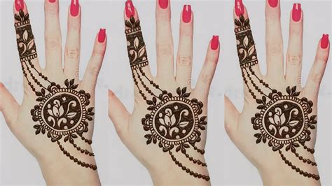 Arabic mehndi designs have a beautiful structure that makes your hands gorgeous and fabulous. Gol Tikki Mehndi Designs || Back Hand Mehndi Design ||Dollyarts | - YouTube