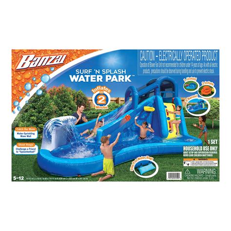 Banzai Inflatable Surf N Splash Water Park Walmart Com