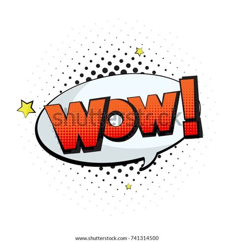Lettering Wow Emotion Surprise Comic Text Stock Vector Royalty Free