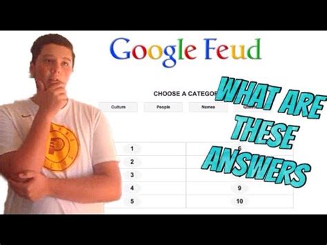 You can play this fun game online and for free on silvergames.com. WHAT ARE THESE GOOGLE FEUD ANSWERS!! **INSANE** - YouTube