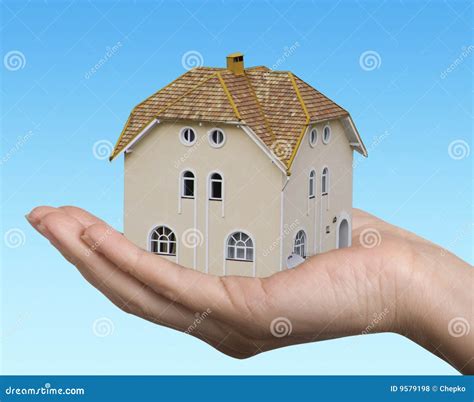 House In Hand Stock Photo Image Of Close Mansion Human 9579198