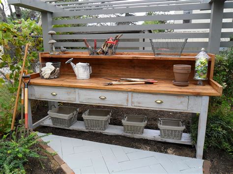 Garden Potting Table From Old Wood Usa Made 149500 Via Etsy