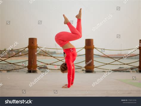 Young Girl Doing Handstands On Beach Stock Photo 1750313720 Shutterstock