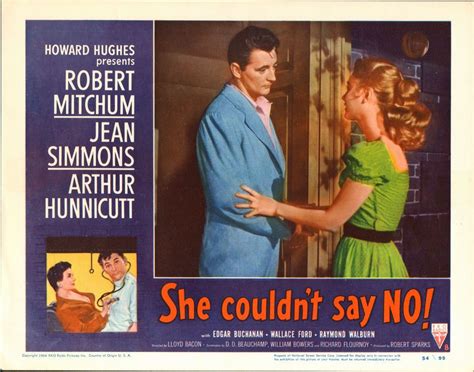 She Couldnt Say No Original 1954 Lobby Card Robert Mitchum 11x14 Movie Poster