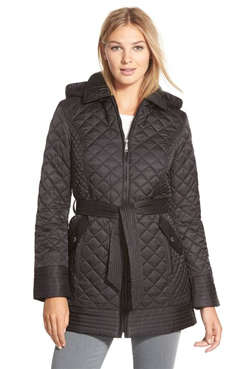 laundry by design belted hooded quilted coat nordstrom