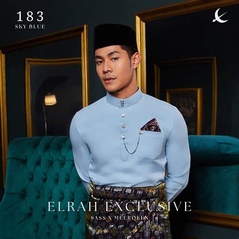 Baju Melayu Ultimate 2024 Sky Blue Elrah Exclusive Store