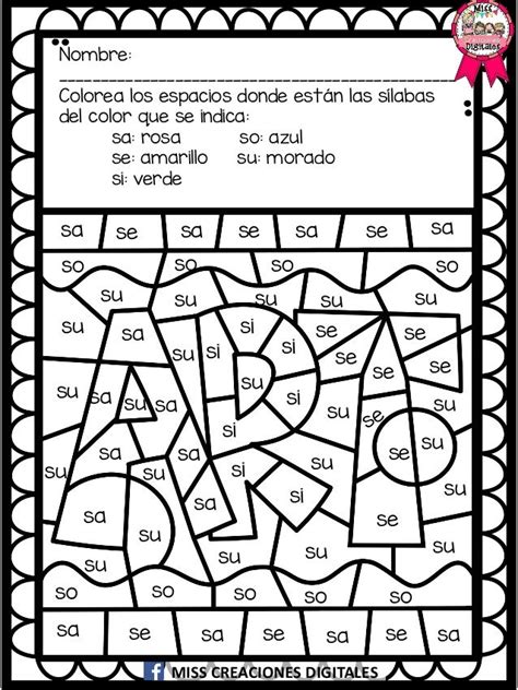 Aprendo Silabas Coloreando Pdf Alphabet Activities Preschool