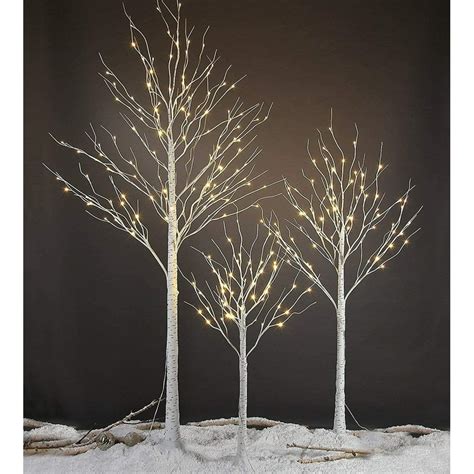456 Feet Birch Tree With Lights Segmart 3 Piece Led Birch Christmas
