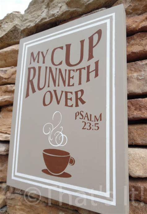 My Cup Runneth Over Hand Painted Wood Sign Coffee Theme Etsy