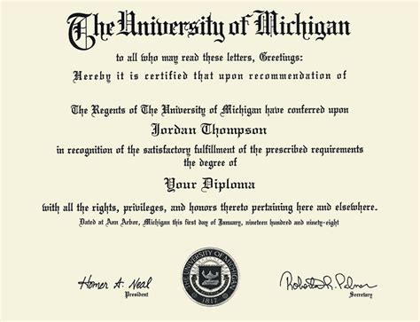 Certificate programs often take months instead of years, and some can even be obtained in conjunction with a degree program. University of Michigan PhD - Spirit Medallion Diploma ...