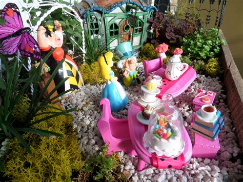 Mad Hatter Scene Alice In Wonderland Garden Miniature Garden Fairy