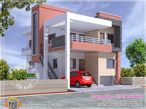 Floor Plan And Elevation Of Modern Indian House Design Kerala Home