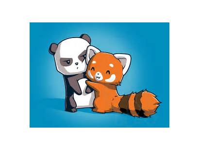 Panda Pandas Hug Drawings Cartoon Kawaii Funny