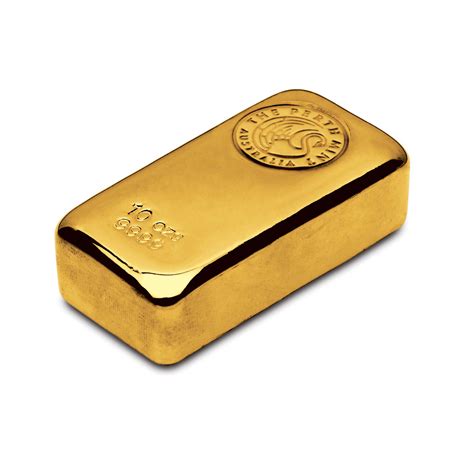 10oz Gold Cast Bar The Perth Mint