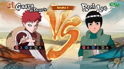 Fight Gaara Do Deserto Vs Rock Lee Naruto Ultimate