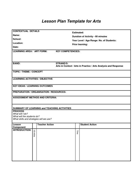 Sample Example And Format Templates 18 Lesson Plan Template For