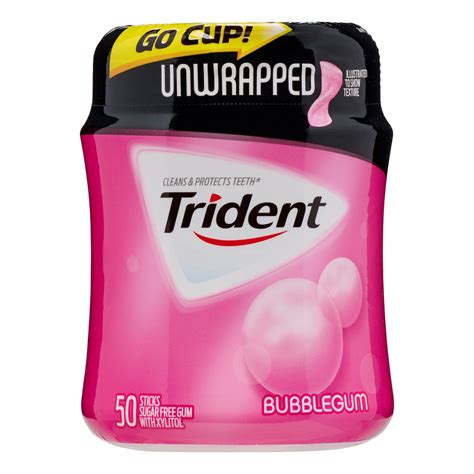 Trident Unwrapped Bubble Gum 50 Ct