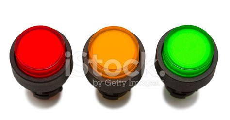 Plastic Red Yellow Green Push Button Stock Photo Royalty Free