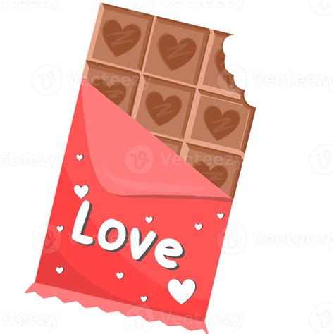 Free Chocolate Bar With Chocolate Heart In Valentine Day 13270991 Png
