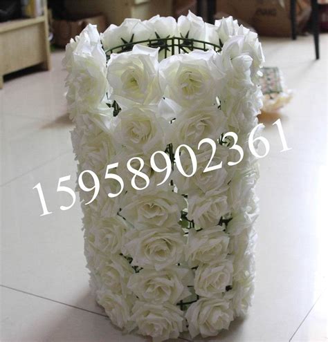 Spr Free Shipping 6040cm White Artificial Silk Rose Flower Wall