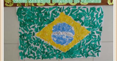 Painel Bandeira Nacional Ideia Criativa Gi Carvalho Educação Infantil