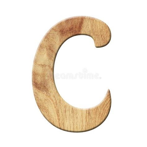 Wooden Parquet Alphabet Letter Symbol C On White Background Stock