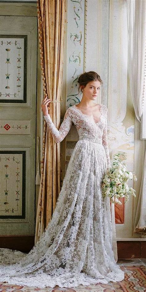 Vintage Lace Wedding Dress Long Sleeves Wedding Dresses Wedding Gown