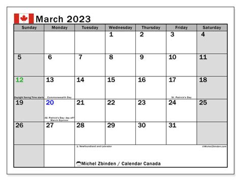 2023 Calendar With Canadian Holidays