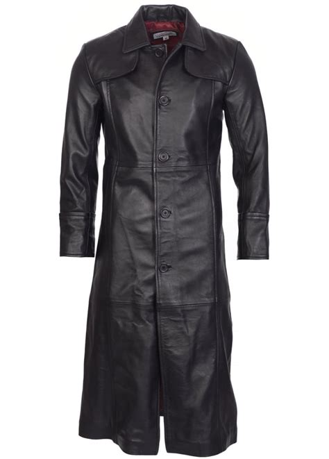 Full Length Leather Trench Coat | Attitude Clothing