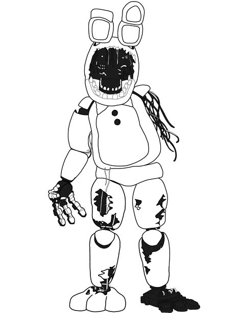 Bonnie Coloring Pages Nightmare Drawing Sketch Coloring Page Eee