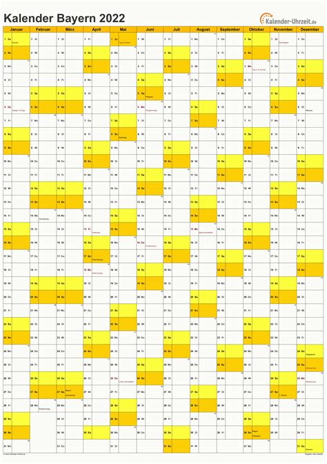 Laden sie die kalender mit feiertagen 2021 zum ausdrucken. Feiertage 2022 Bayern + Kalender