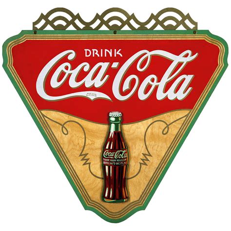 Coca Cola Drink Triangle Gilded Wall Decal 24 X 23 Vintage Style