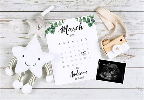 Free Printable Pregnancy Announcement Calendar 2022 Calendar