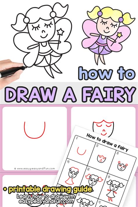 Fairy Directed Drawing How To Draw A Fairy Easy Peasy And Fun