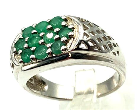 Harry Ivens 925 Silber Ring Smaragd Elegant Cocktailring 20 Mm RG 63