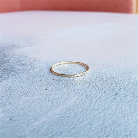 Recycled 9ct Gold Skinny Stacking Ring 1mm Thin Gold Ring Etsy