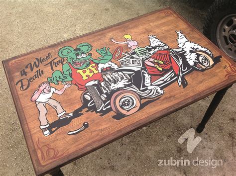 Hand Painted Rat Fink Table My Client Supplied The Table And Gave Me