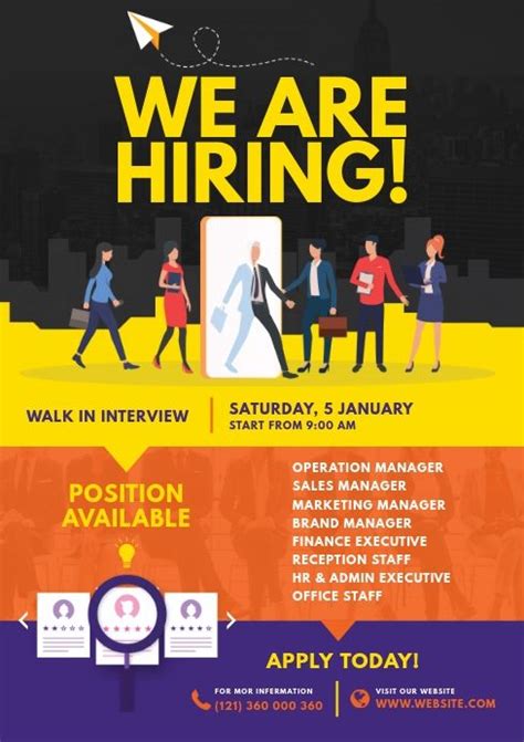Job Hiring Poster For Manager Job Recruitment Poster Templates
