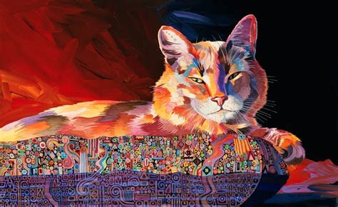Daily Painters Abstract Gallery El Gato Sonata Illustrious Cat Cat