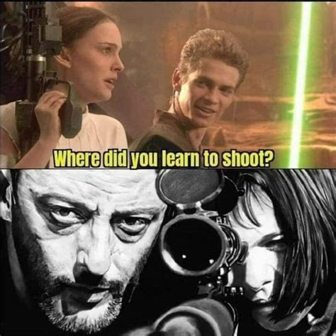 Где ты научилась стрелять Padme Amidala Anakin Skywalker Sw Персонажи Leon Movie