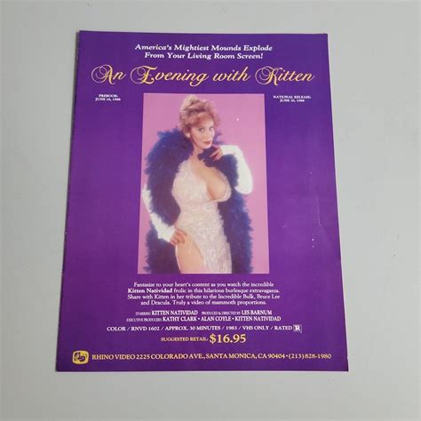 An Evening With Kitten Natividad 1988 Video Store Poster Vhs Ad Slick 8