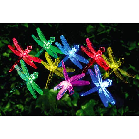 24 Solar Led Dragonfly String Lights Multicolour Bandm