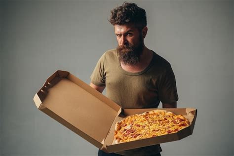 Premium Photo Sexy Man With Pizza Box Gay With Pizza Pizza Delivery Concept Italian Pizzeria
