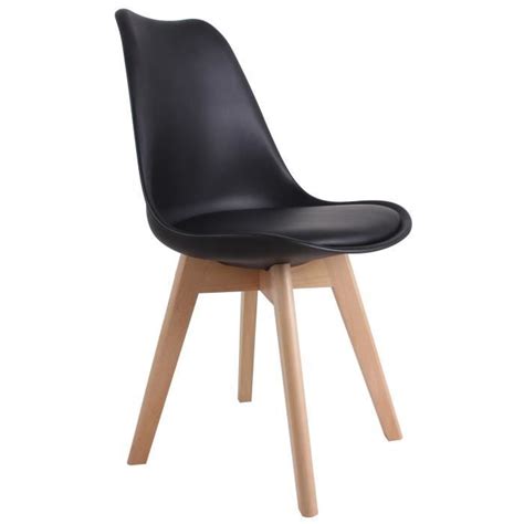 Chaise coloris noir avec pied en bois  Achat / Vente chaise Noir