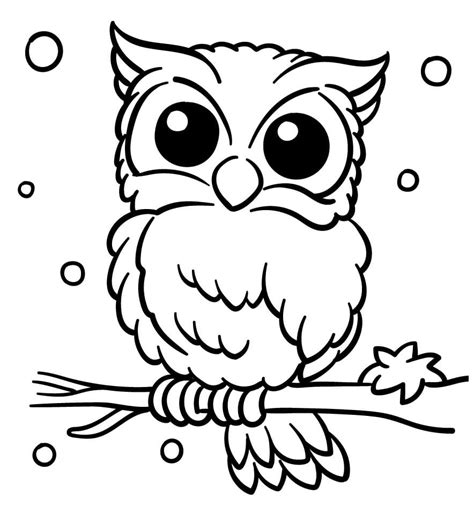 Owl And Snow Coloring Page Free Printable Coloring Pages For Kids